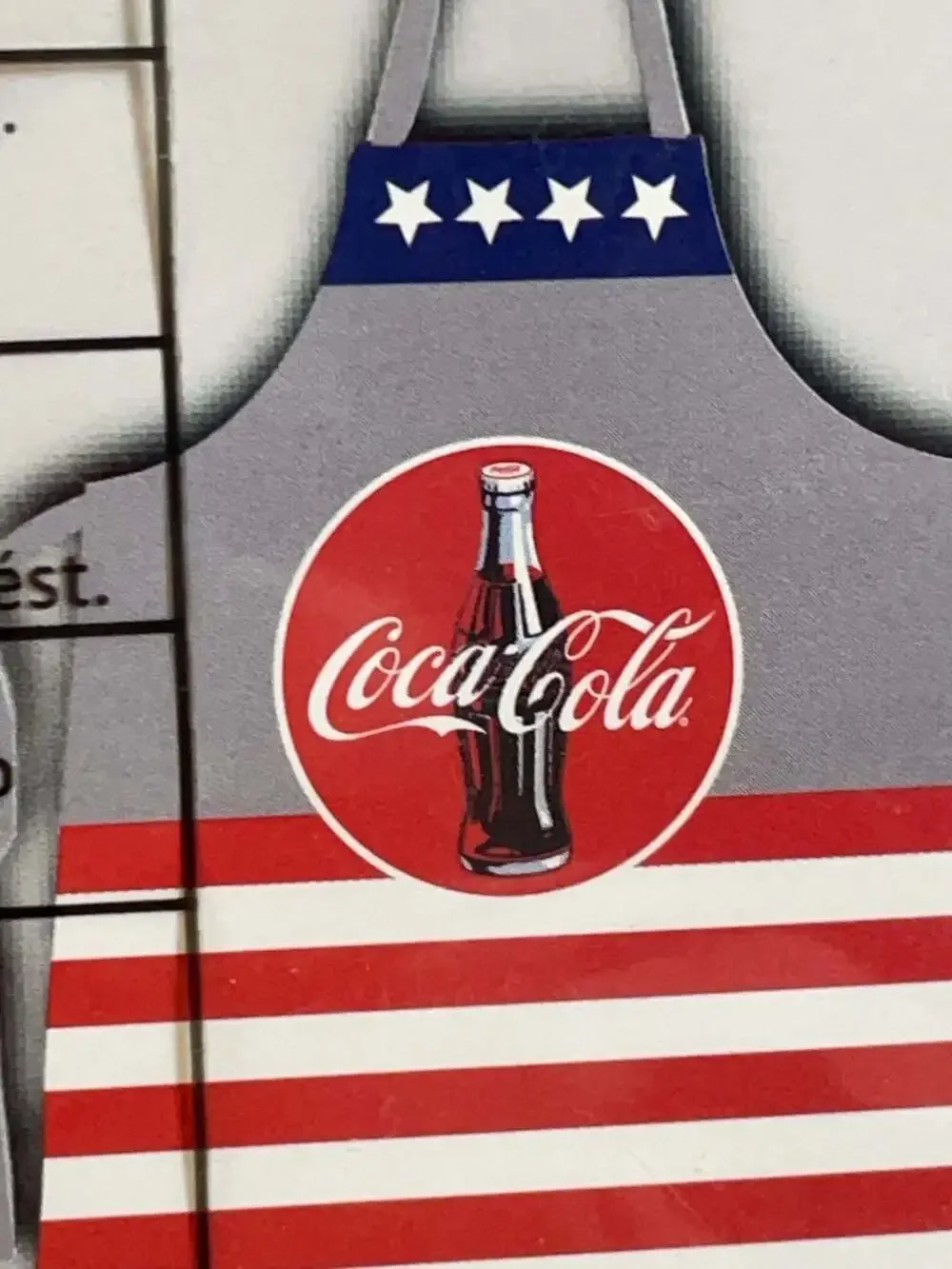 NEW Coca-Cola Patriotic Stars and Stripes 100% Cotton Kitchen Apron